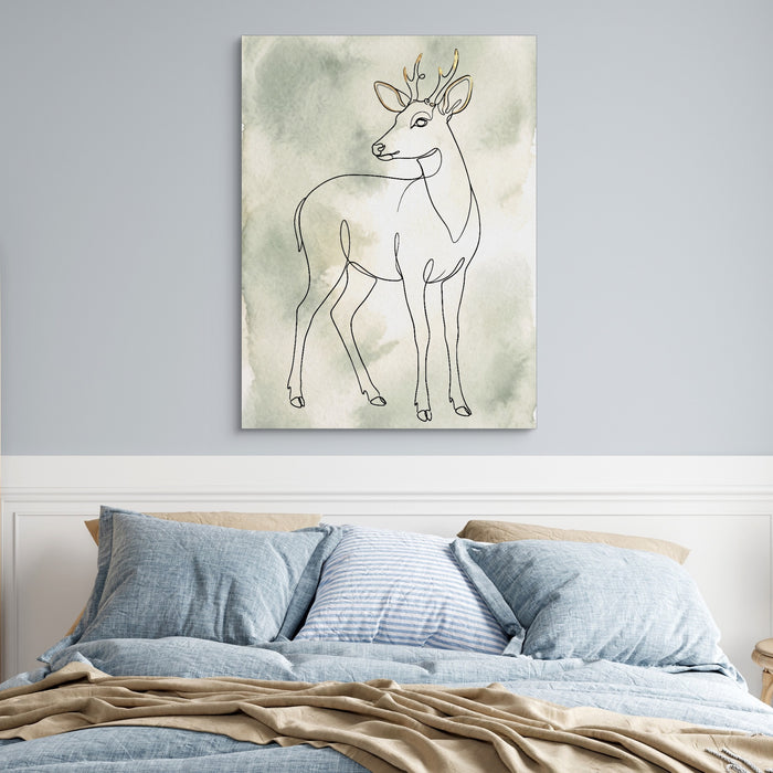 Deer Golden Line — deer golden line sq blue bedroom 1port flush print