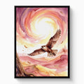 Desert Falcon Ascends — desert falcon ascends white studio framed black