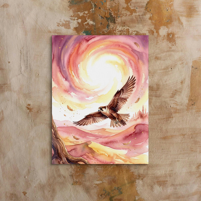 Desert Falcon Ascends — desert falcon ascends sq bed 1 clay beige 1port flush print