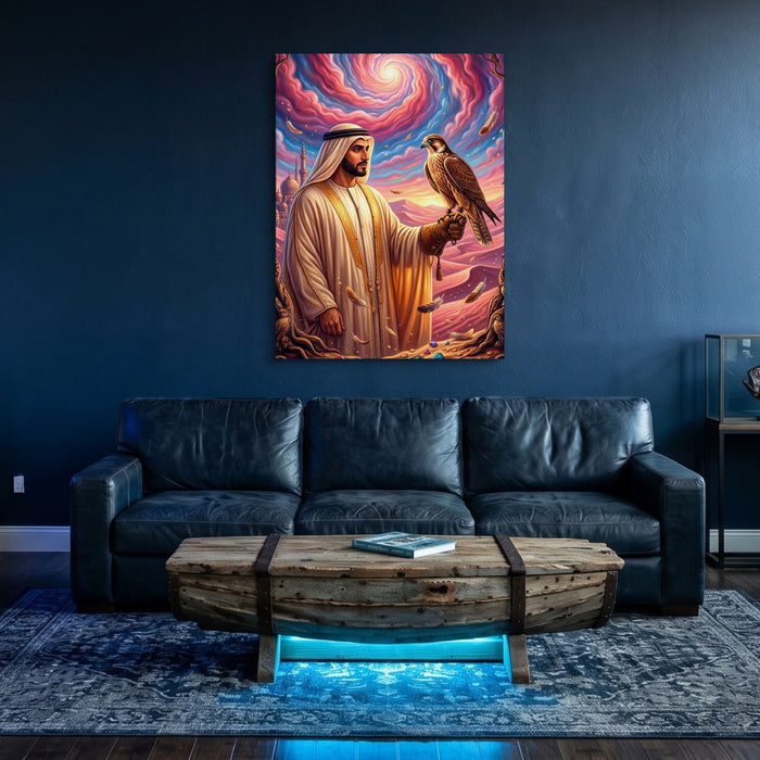 Desert Falconry — desert falconry sq underwater den 1port flush print