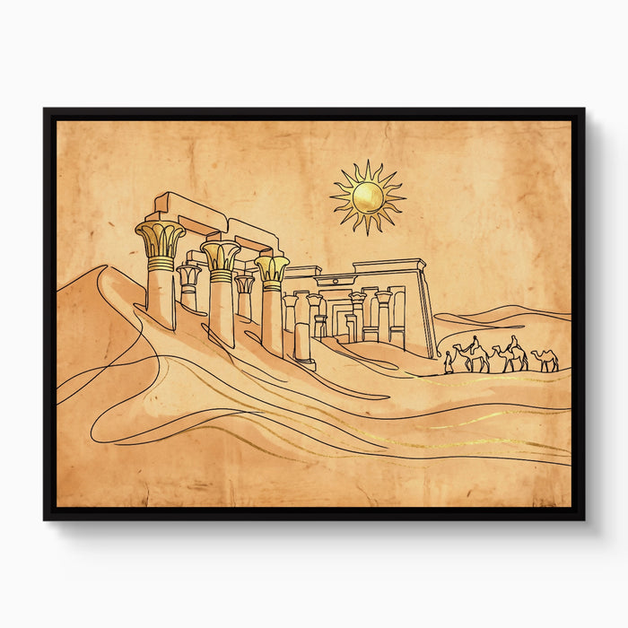 Desert Temple Sunrise — desert temple sunrise white studio framed black