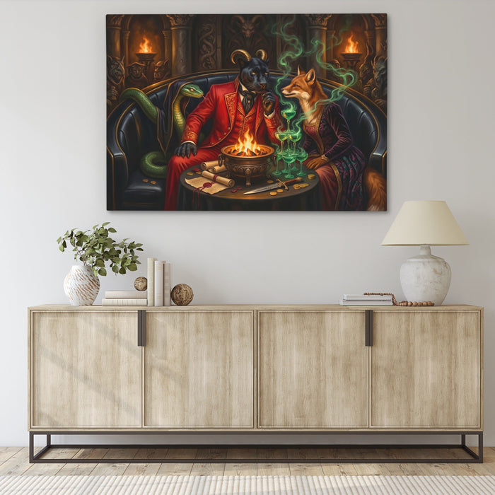Devil's Emerald Covenant canvas wall art, room view