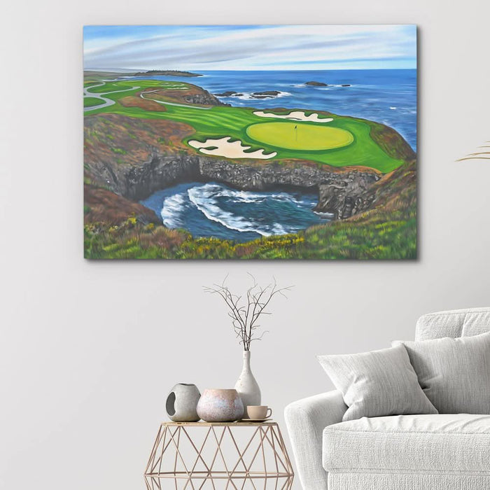 Difficult Par 4 - Blue Golf Canvas Print