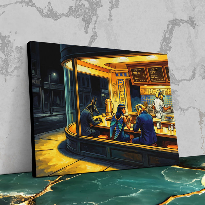 Diner Nocturne Gold canvas wall art