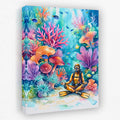 Diver Coral Meditation canvas wall art