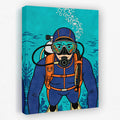 Diver Deep Reflection canvas wall art