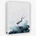 Diver Descending Abyss canvas wall art