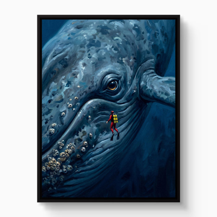 Diver Meets Ocean Giant - Luxury Wall Art