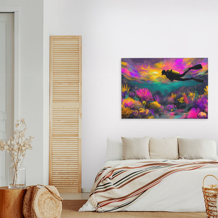 Divers Neon Depths - Luxury Wall Art