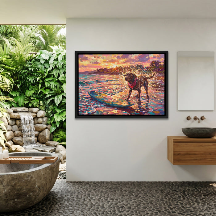 Dog Golden Surfboard — Dog Golden Surfboard Outdoor Bathroom Land 155