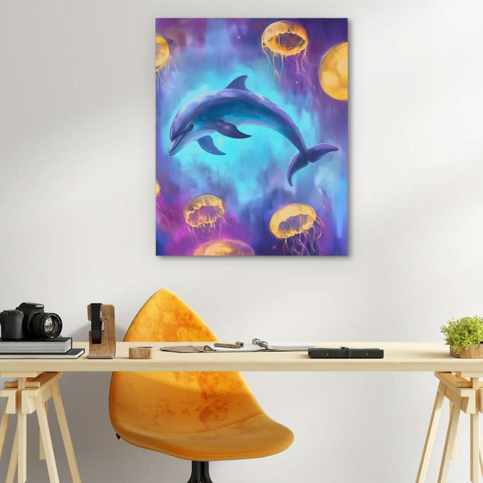 Dolphin and Jellies - Beach House Art