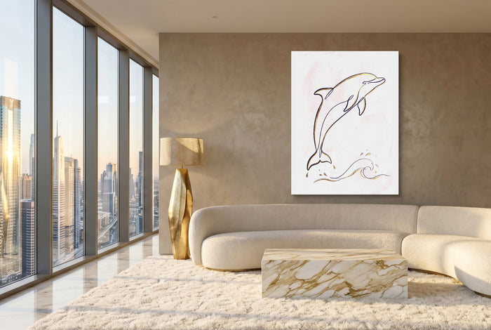 Dolphin Arc — dolphin arc modern living room interior 3 1port flush print