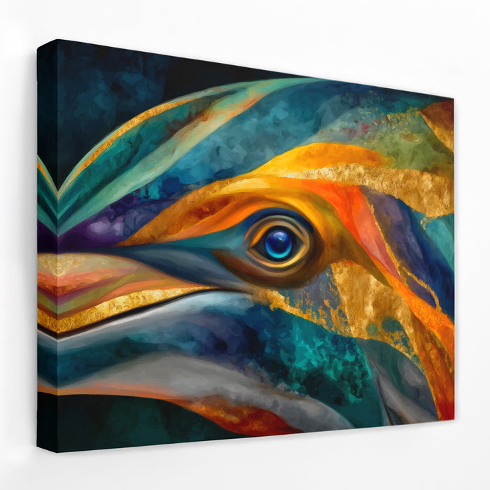 Dolphin Prismatic Fragment canvas wall art