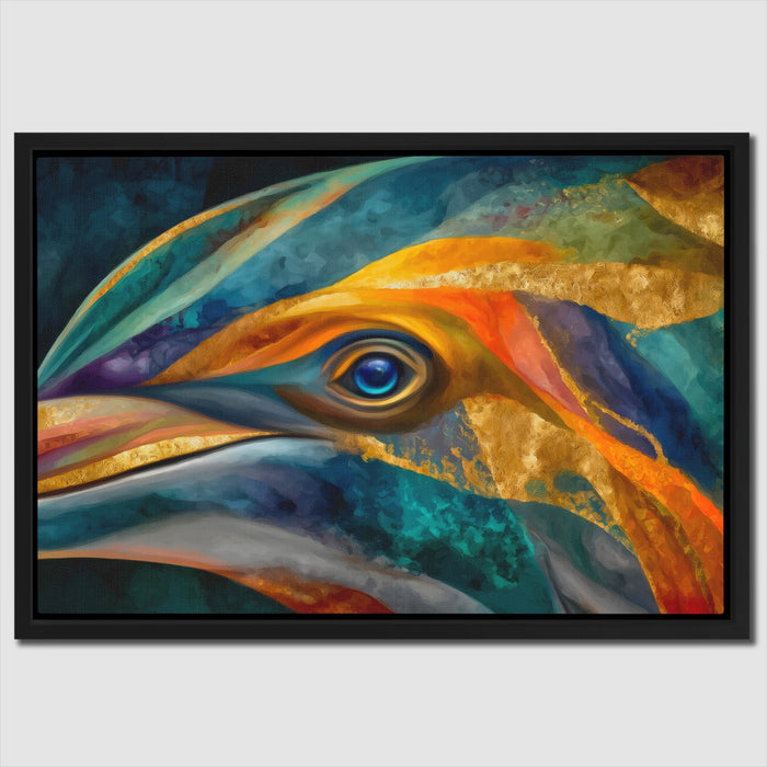 Dolphin Prismatic Fragment canvas wall art, room view