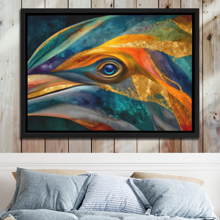 Dolphin Prismatic Fragment canvas wall art, room view