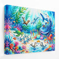 Dolphin Reef Paradise canvas wall art