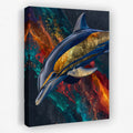 Dolphin Teal Thunder - Luxury Wall Art