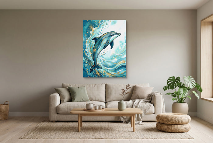 Dolphin's Aqua Flow — dolphin's aqua flow living room interior view 2 1port flush print