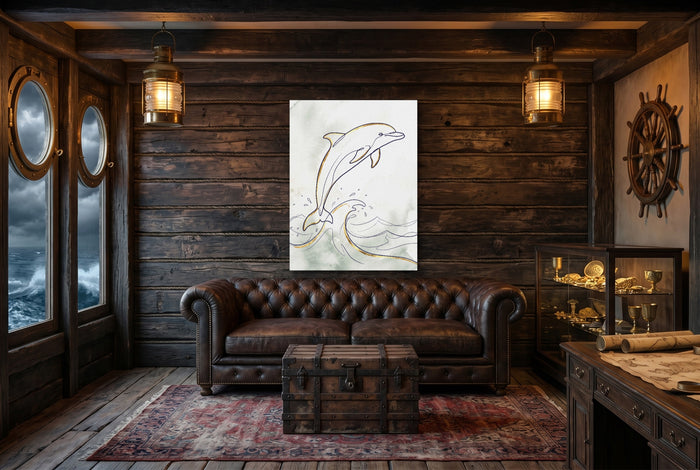 Dolphin's Ascent — dolphin's ascent small cabin interior view 1port flush print