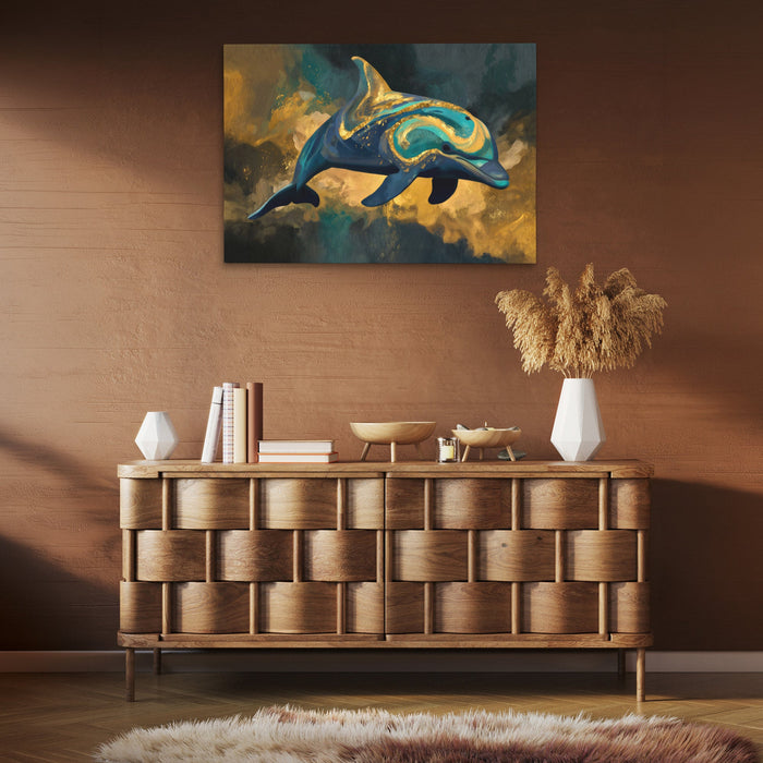 Dolphins Azure Dance - Luxury Wall Art