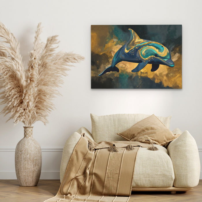 Dolphins Azure Dance - Luxury Wall Art