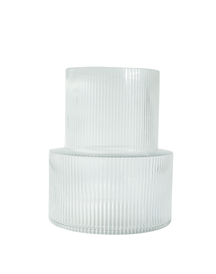 Double-Tier Ribbed Vase