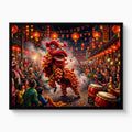 Dragon Celebration Night — dragon celebration night white studio framed black