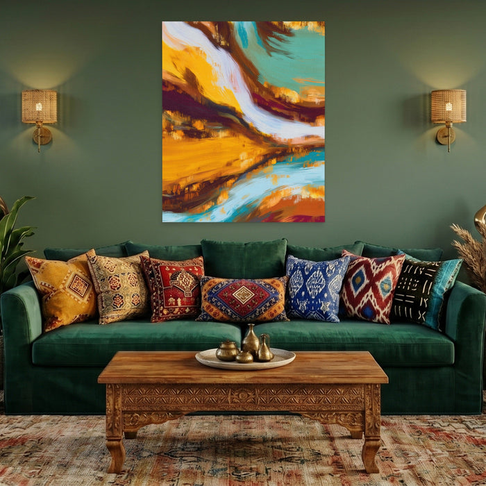 Dragon Earthen Flow canvas wall art, room view