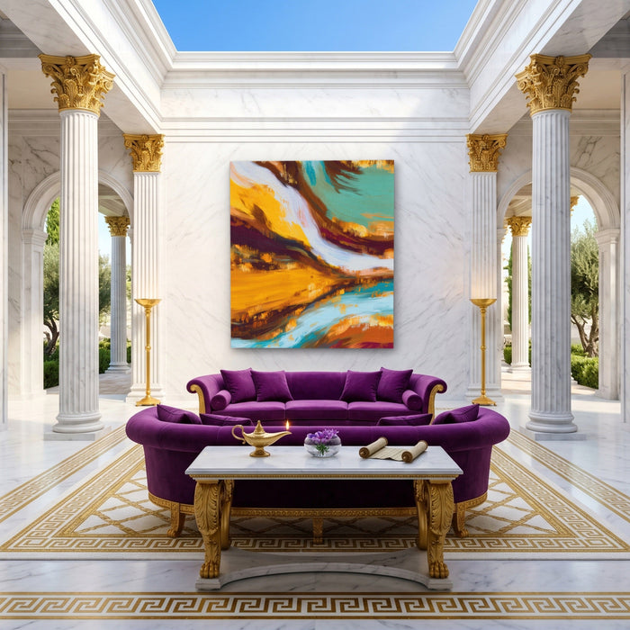 Dragon Earthen Flow canvas wall art, room view