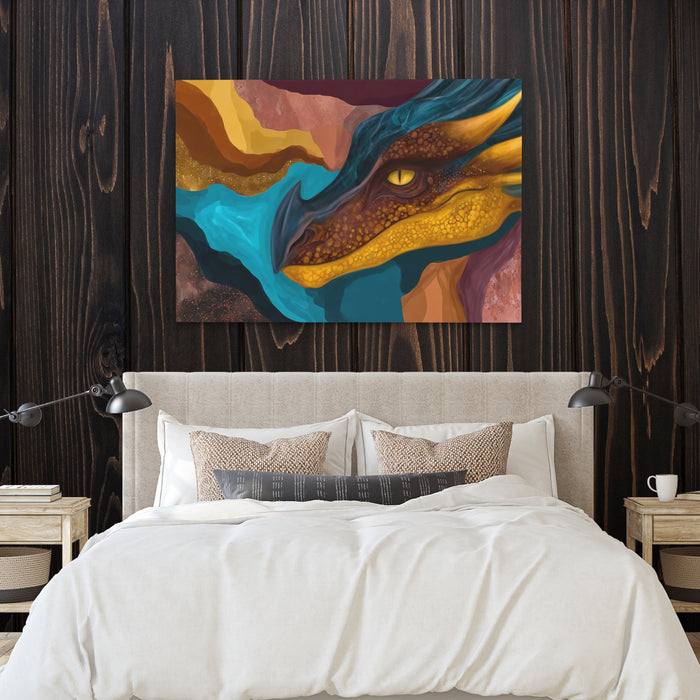Dragon Liquid Dreams canvas wall art, room view