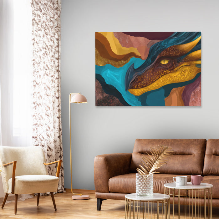 Dragon Liquid Dreams canvas wall art, room view