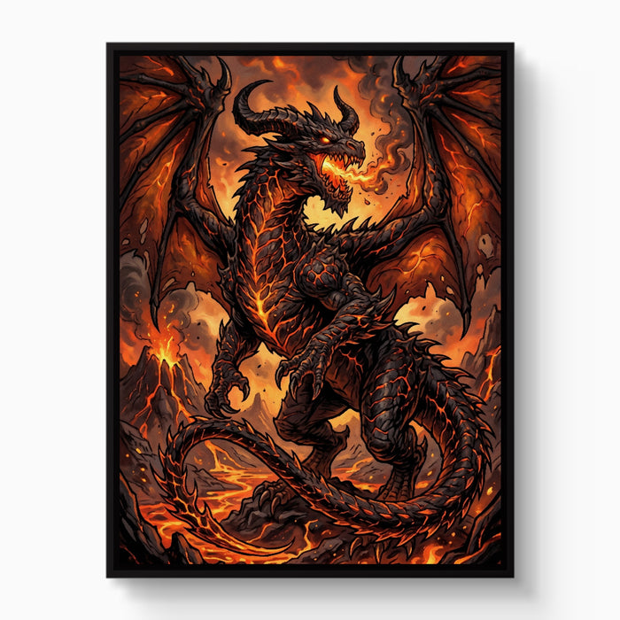 Dragon Molten Fury — dragon molten fury white studio framed black