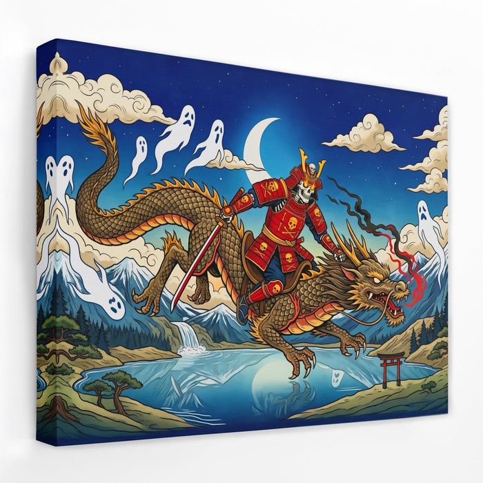 Dragon Moonlit Rider canvas wall art