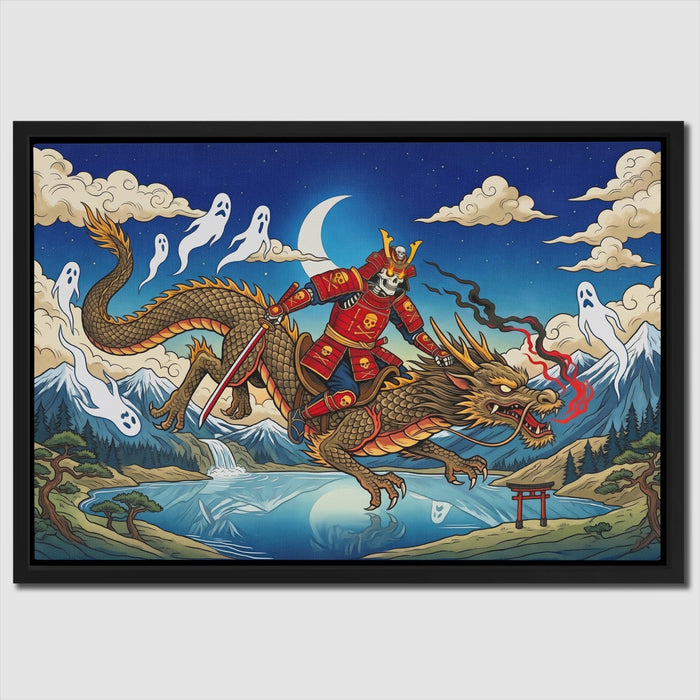 Dragon Moonlit Rider canvas wall art, room view