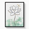 Dragonfly Lotus Water — dragonfly lotus water white studio framed black