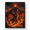 Dragon's Volcanic Roar — dragon's volcanic roar white studio framed black