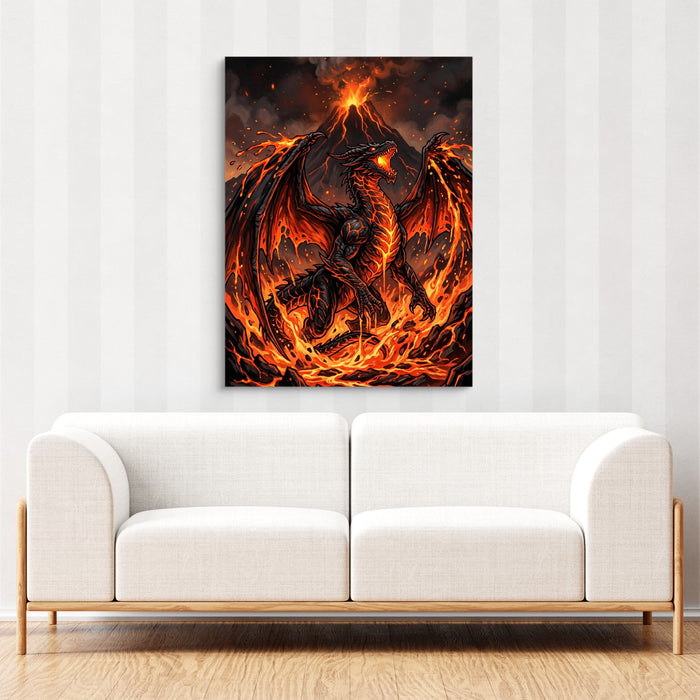 Dragon's Volcanic Roar — dragon's volcanic roar sq cute couch cbrown couch 1port flush print