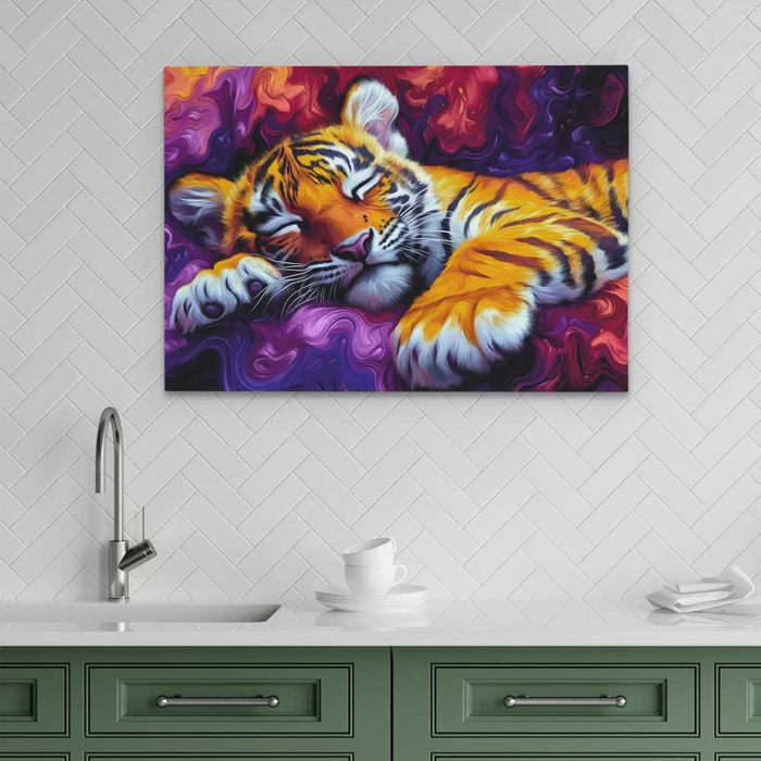 Dreamy Stripes - Maximalist Purple Canvas Wall Art