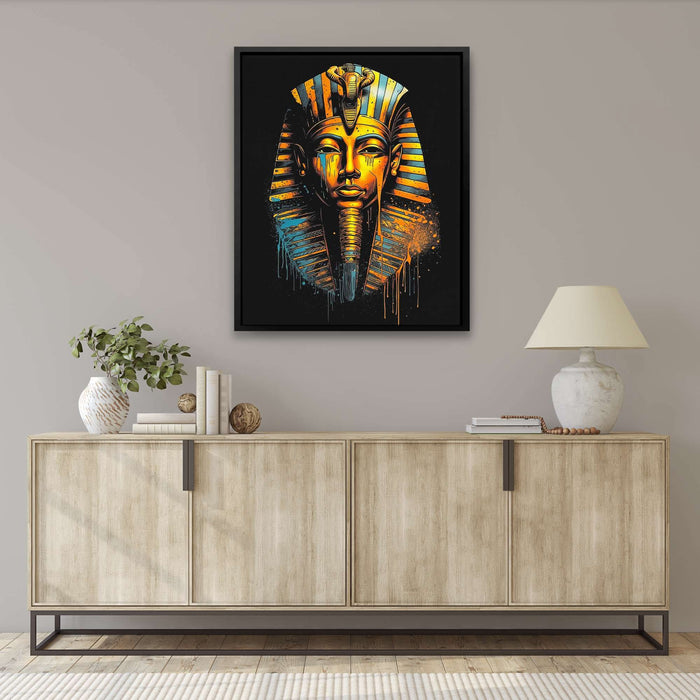 Dripping Pharaoh - Pop Art Black Canvas Wall Art