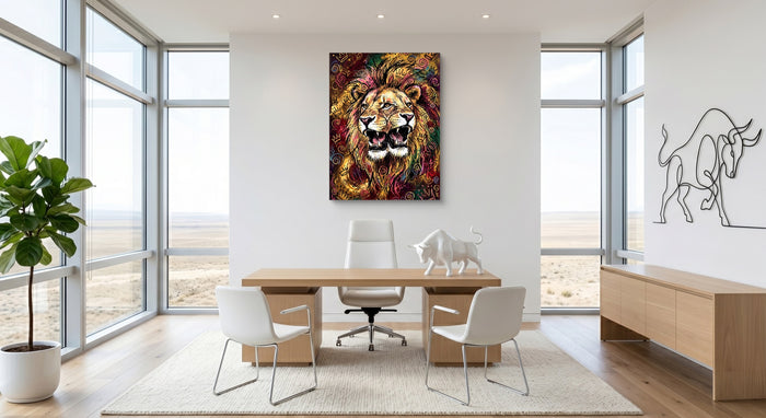 Dual Lion Fury — dual lion fury office space with furniture 1port flush print