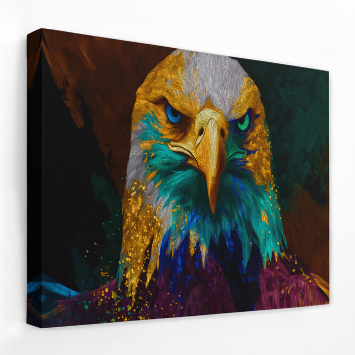 Eagle Burgundy Gold canvas wall art