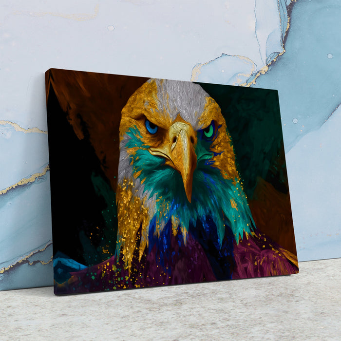 Eagle Burgundy Gold canvas wall art, room view