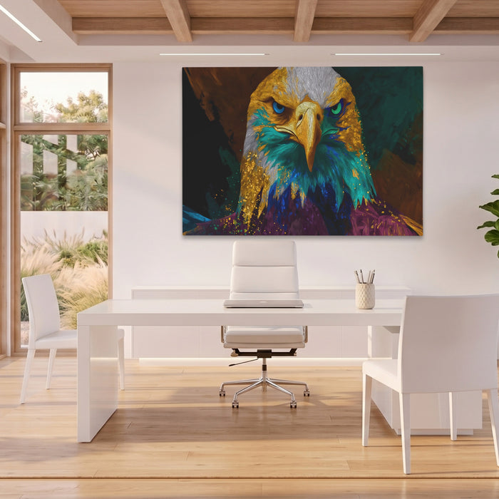 Eagle Burgundy Gold canvas wall art, room view