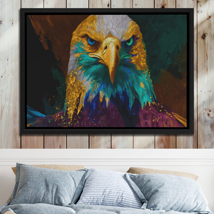 Eagle Burgundy Gold canvas wall art, room view