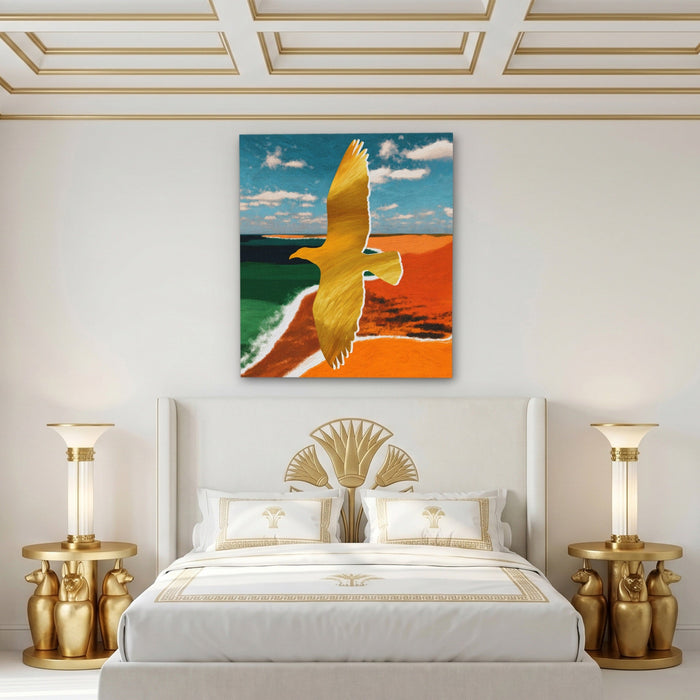 Eagle Geometric Coast canvas wall art, room view