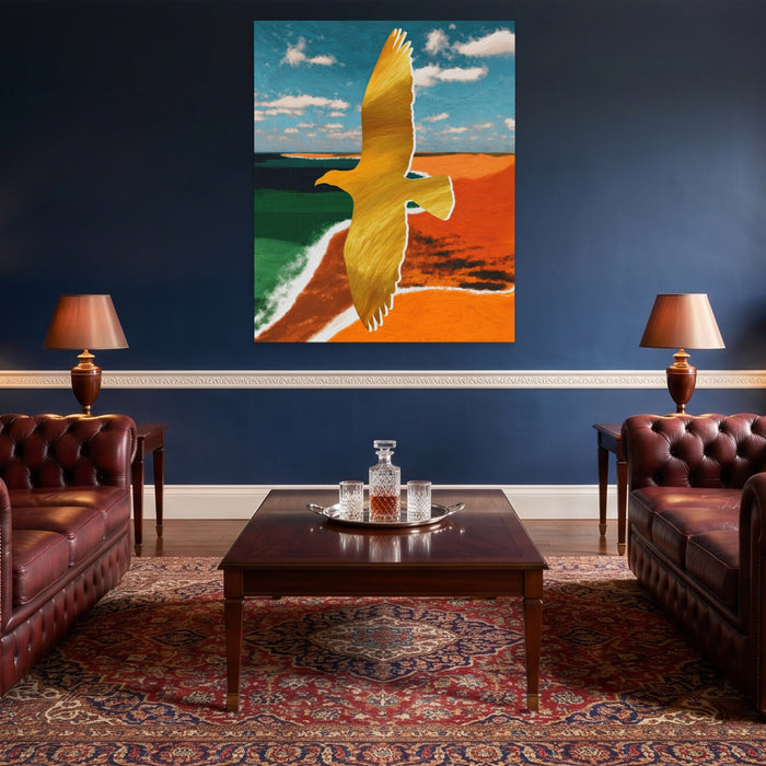 Eagle Geometric Coast canvas wall art, room view
