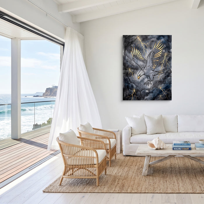 Eagle Golden Storm — eagle golden storm sq malibu beach 1port flush print