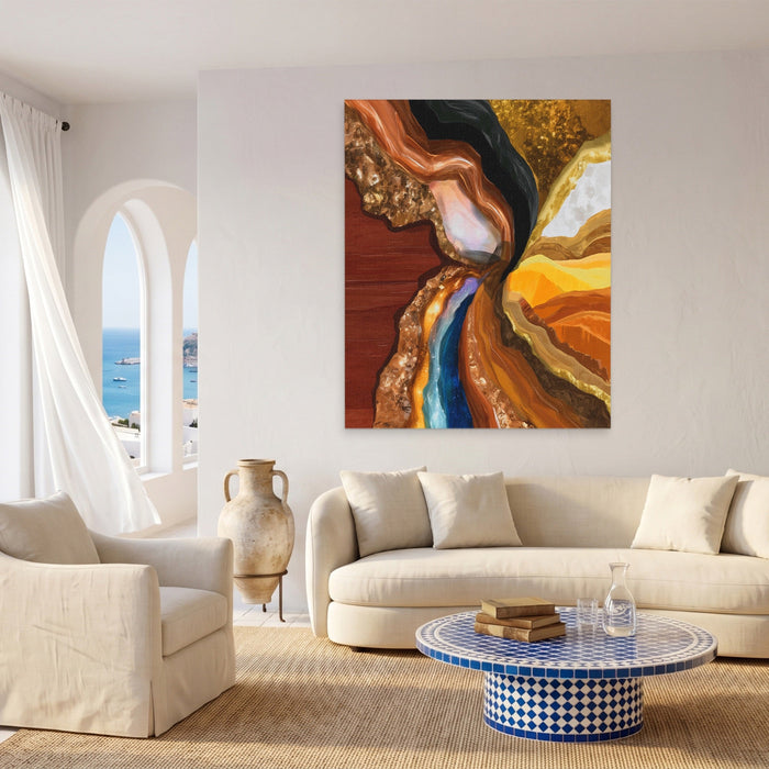 Earth Layers Reverie canvas wall art, room view