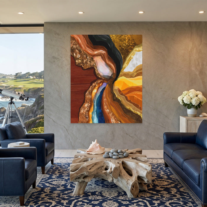 Earth Layers Reverie canvas wall art, room view