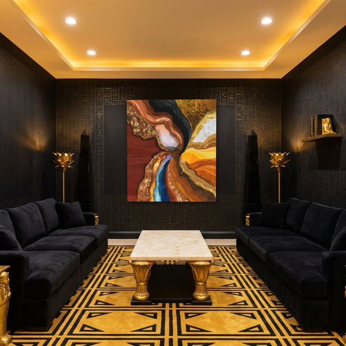 Earth Layers Reverie canvas wall art, room view